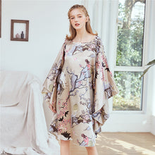Load image into Gallery viewer, New Red Women Sexy Satin Nightwear Nightgown Plus Size Loose Kaftan Bath Gown Nightdress Summer Sleepwear Wedding Night Dress