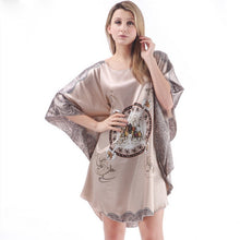 Load image into Gallery viewer, New Red Women Sexy Satin Nightwear Nightgown Plus Size Loose Kaftan Bath Gown Nightdress Summer Sleepwear Wedding Night Dress