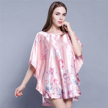 Load image into Gallery viewer, New Red Women Sexy Satin Nightwear Nightgown Plus Size Loose Kaftan Bath Gown Nightdress Summer Sleepwear Wedding Night Dress