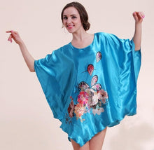 Load image into Gallery viewer, New Red Women Sexy Satin Nightwear Nightgown Plus Size Loose Kaftan Bath Gown Nightdress Summer Sleepwear Wedding Night Dress
