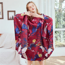 Load image into Gallery viewer, New Red Women Sexy Satin Nightwear Nightgown Plus Size Loose Kaftan Bath Gown Nightdress Summer Sleepwear Wedding Night Dress