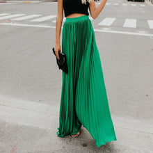 Load image into Gallery viewer, New Spring Summer High Waist Pleated Skirt Women Chiffon Skirt Long Skirt Solid Big Size Young Ladies Party Saia Femme 3xl