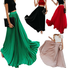 Load image into Gallery viewer, New Spring Summer High Waist Pleated Skirt Women Chiffon Skirt Long Skirt Solid Big Size Young Ladies Party Saia Femme 3xl