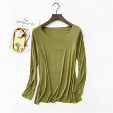Load image into Gallery viewer, New T Shirt Women Cotton Ribbed Striped Tops Harajuku Tshirt 2020 Spring Long Sleeve Korean Plus Size T-shirt camiseta feminina