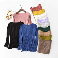 Load image into Gallery viewer, New T Shirt Women Cotton Ribbed Striped Tops Harajuku Tshirt 2020 Spring Long Sleeve Korean Plus Size T-shirt camiseta feminina