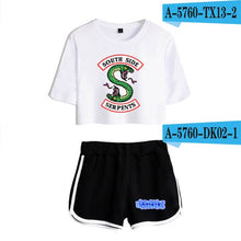 Load image into Gallery viewer, New Top and Shorts Set Riverdale Southside Serpents 2piece Set Women Crop Top 2018 Summer Outfits Track Suit Women Wholesale