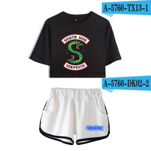 Load image into Gallery viewer, New Top and Shorts Set Riverdale Southside Serpents 2piece Set Women Crop Top 2018 Summer Outfits Track Suit Women Wholesale