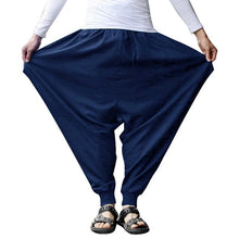 Load image into Gallery viewer, New Wide-Leg Hip Hop Pants Men Pleated Solid Casual Pants Fashion Men Joggers Drawstring Harem Pants  Loose Summer Trousers Men