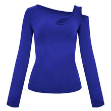 Load image into Gallery viewer, New Women Autumn T-shirt Solid Stretchy Hollow Out Cold Shoulder Slim Sexy Tight Long Sleeve Casual Tops Pullovers Female Shirts