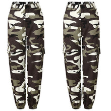 Load image into Gallery viewer, New Women Camo Cargo High Waist Hip Hop Trousers Pants Military Army Combat Camouflage Long Pants Hot Capris