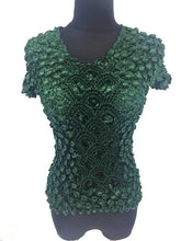 Load image into Gallery viewer, New Women Elastic Popcorn Tops short Sleeve Shirt Coin shirts