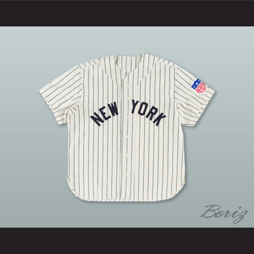 New York Black Yankees 5 Negro League White Pinstriped Baseball Jersey