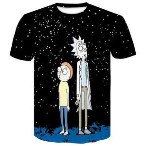 Newest Cartoon Rick and Morty Summer Skull Poker Print Men Short Sleeve T-shirt 3D T Shirt Casual Breathable tshirts  Plus-size