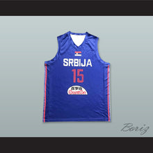 Load image into Gallery viewer, Nikola Jokic 15 Serbia Blue Basketball Jersey