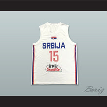 Load image into Gallery viewer, Nikola Jokic 15 Serbia White Basketball Jersey