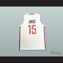 Load image into Gallery viewer, Nikola Jokic 15 Serbia White Basketball Jersey
