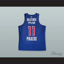 Load image into Gallery viewer, Nikola Milutinov 11 Olympiacos Piraeus Greece Blue Basketball Jersey