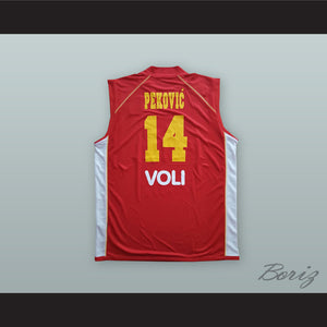 Nikola Pekovic 14 Montenegro Red Basketball Jersey