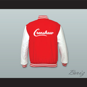 Nipsey Hussle 60 Crenshaw Red Wool and White Lab Leather Varsity Letterman Jacket