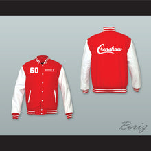 Load image into Gallery viewer, Nipsey Hussle 60 Crenshaw Red Wool and White Lab Leather Varsity Letterman Jacket