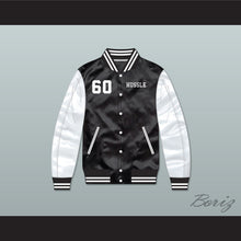 Load image into Gallery viewer, Nipsey Hussle 60 Crenshaw Black/ White Varsity Letterman Satin Bomber Jacket