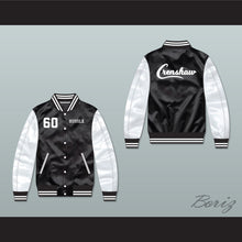 Load image into Gallery viewer, Nipsey Hussle 60 Crenshaw Black/ White Varsity Letterman Satin Bomber Jacket