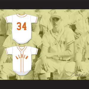 Nolan Ryan 34 Alvin High School Yellowjackets White Baseball Jersey 1
