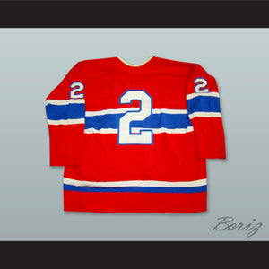 Norm Schmitz 2 Macon Whoopees Red Hockey Jersey