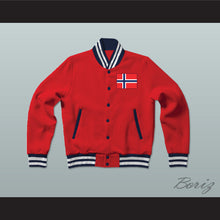 Load image into Gallery viewer, Norway Varsity Letterman Jacket-Style Sweatshirt