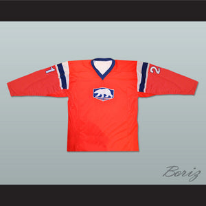 Espen Knutsen 21 Norway Red Hockey Jersey