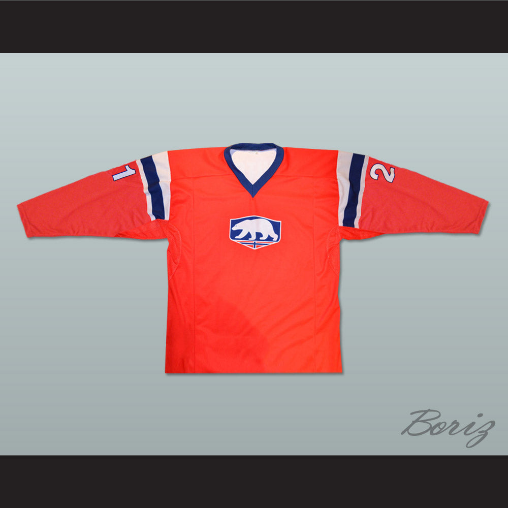 Espen Knutsen 21 Norway Red Hockey Jersey