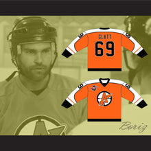 Load image into Gallery viewer, Doug &quot;The Thug&quot; Glatt 69 Orangetown Assassins Orange Hockey Jersey Includes NCHL Patch