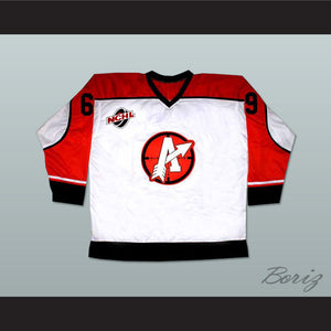 Doug "The Thug" Glatt 69 Orangetown Assassins White Hockey Jersey Includes NCHL Patch