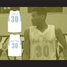 Load image into Gallery viewer, Ochai Agbaji 30 Oak Park High School Northmen White Basketball Jersey 2