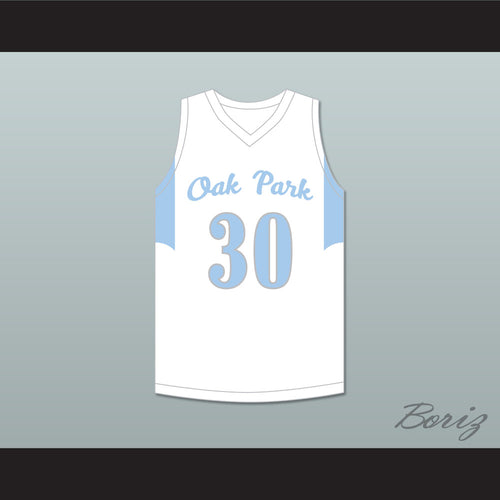 Ochai Agbaji 30 Oak Park High School Northmen White Basketball Jersey 1