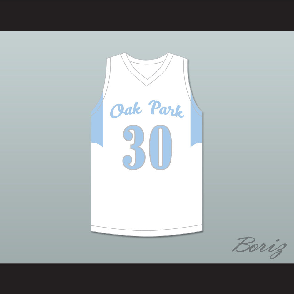 Ochai Agbaji 30 Oak Park High School Northmen White Basketball Jersey 1