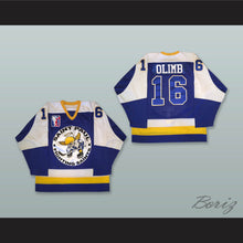 Load image into Gallery viewer, Larry Olimb 16 St Paul Fighting Saints AHA Blue Hockey Jersey
