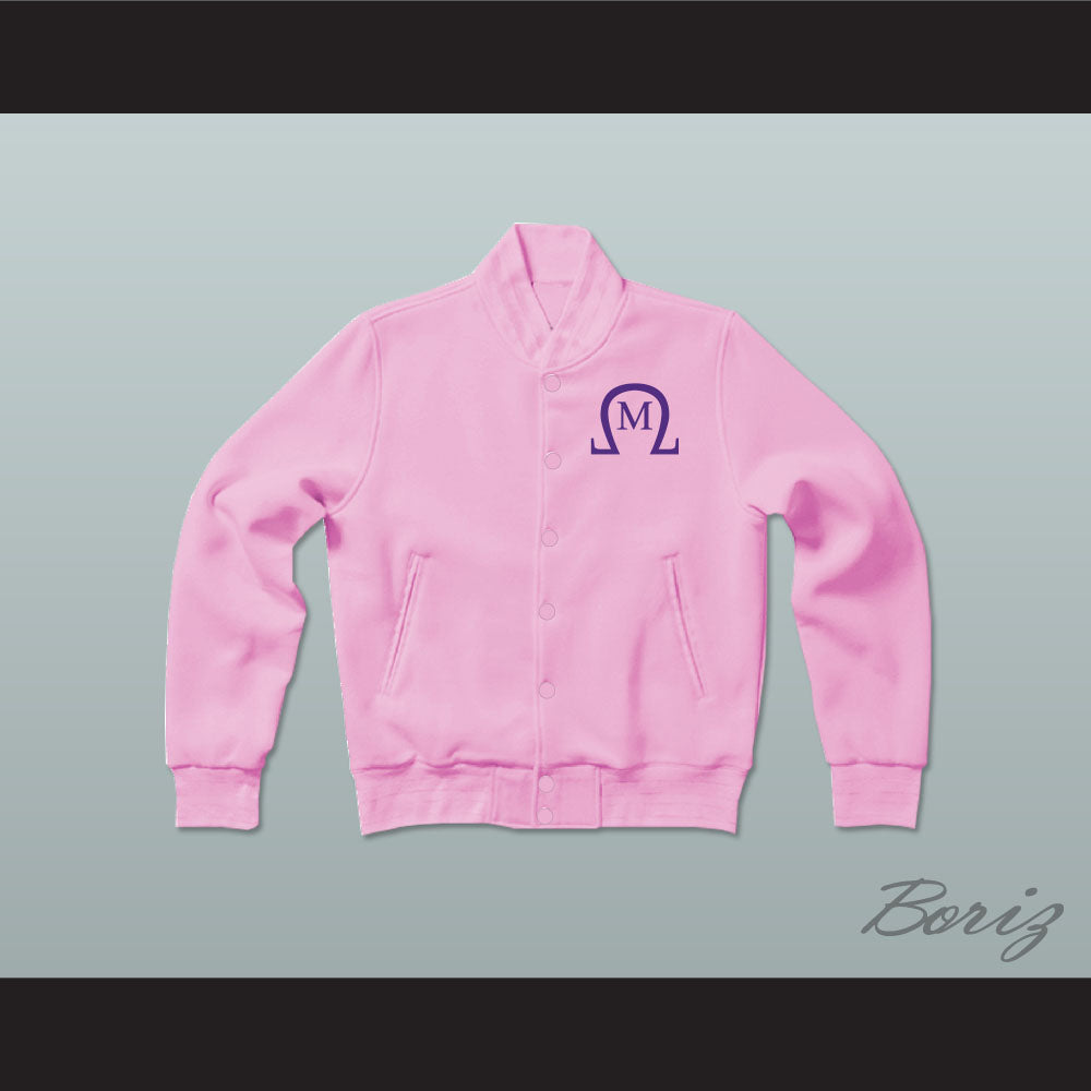 Omega Mu Sorority Varsity Letterman Jacket-Style Sweatshirt