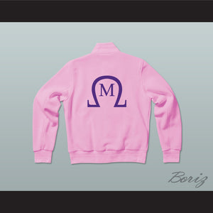 Omega Mu Sorority Varsity Letterman Jacket-Style Sweatshirt