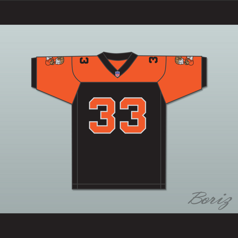Orc Fogteeth 33 Black/Orange Football Jersey with Patches