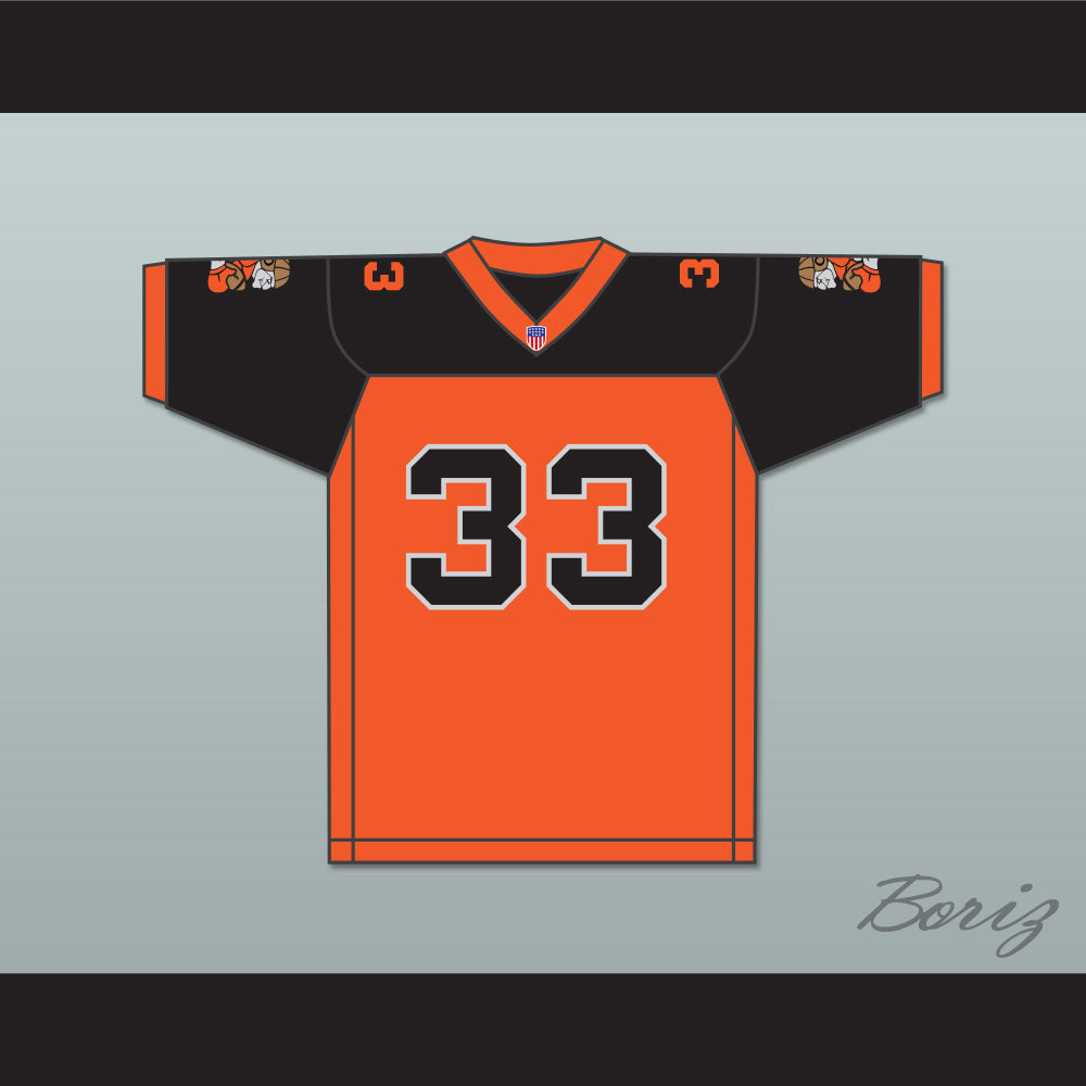 Orc Fogteeth 33 Orange/Black Football Jersey with Patches