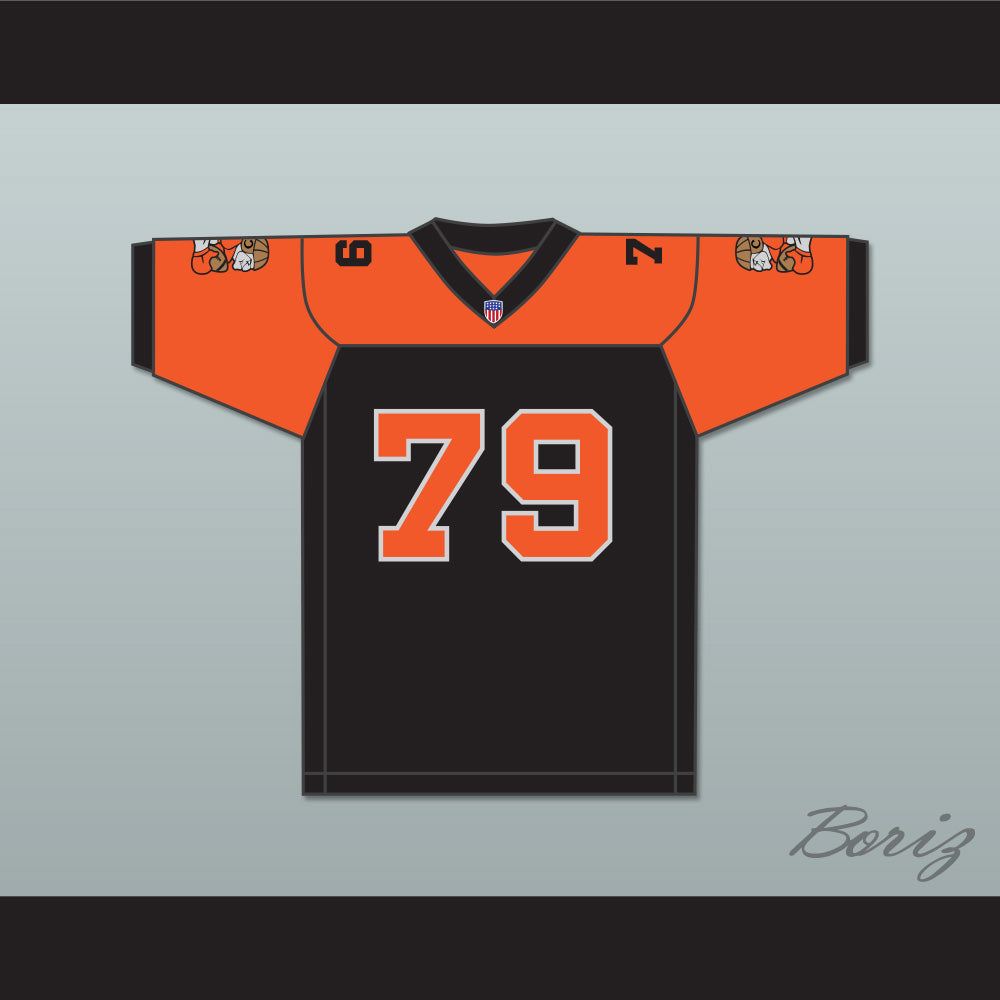 Orc Fogteeth 79 Black/Orange Football Jersey with Patches