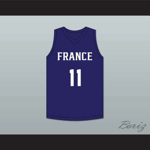 Ousmane Dieng 11 France Navy Blue Basketball Jersey 2