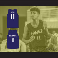 Load image into Gallery viewer, Ousmane Dieng 11 France Navy Blue Basketball Jersey 2