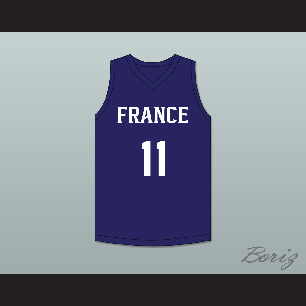 Ousmane Dieng 11 France Navy Blue Basketball Jersey 1