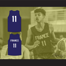 Load image into Gallery viewer, Ousmane Dieng 11 France Navy Blue Basketball Jersey 1