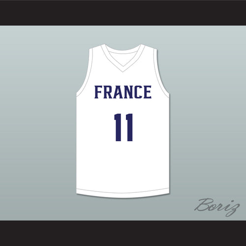 Ousmane Dieng 11 France White Basketball Jersey 2