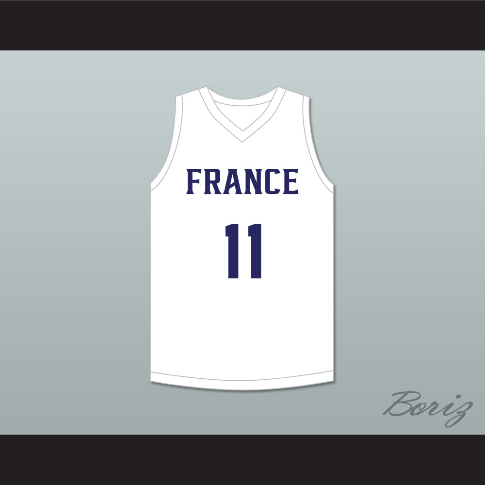 Ousmane Dieng 11 France White Basketball Jersey 1