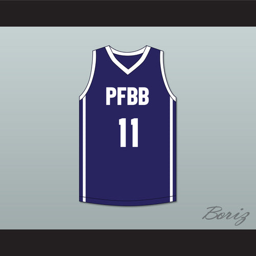 Ousmane Dieng 11 PFBB Pole France BasketBall Navy Blue Basketball Jersey 2