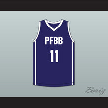 Load image into Gallery viewer, Ousmane Dieng 11 PFBB Pole France BasketBall Navy Blue Basketball Jersey 1